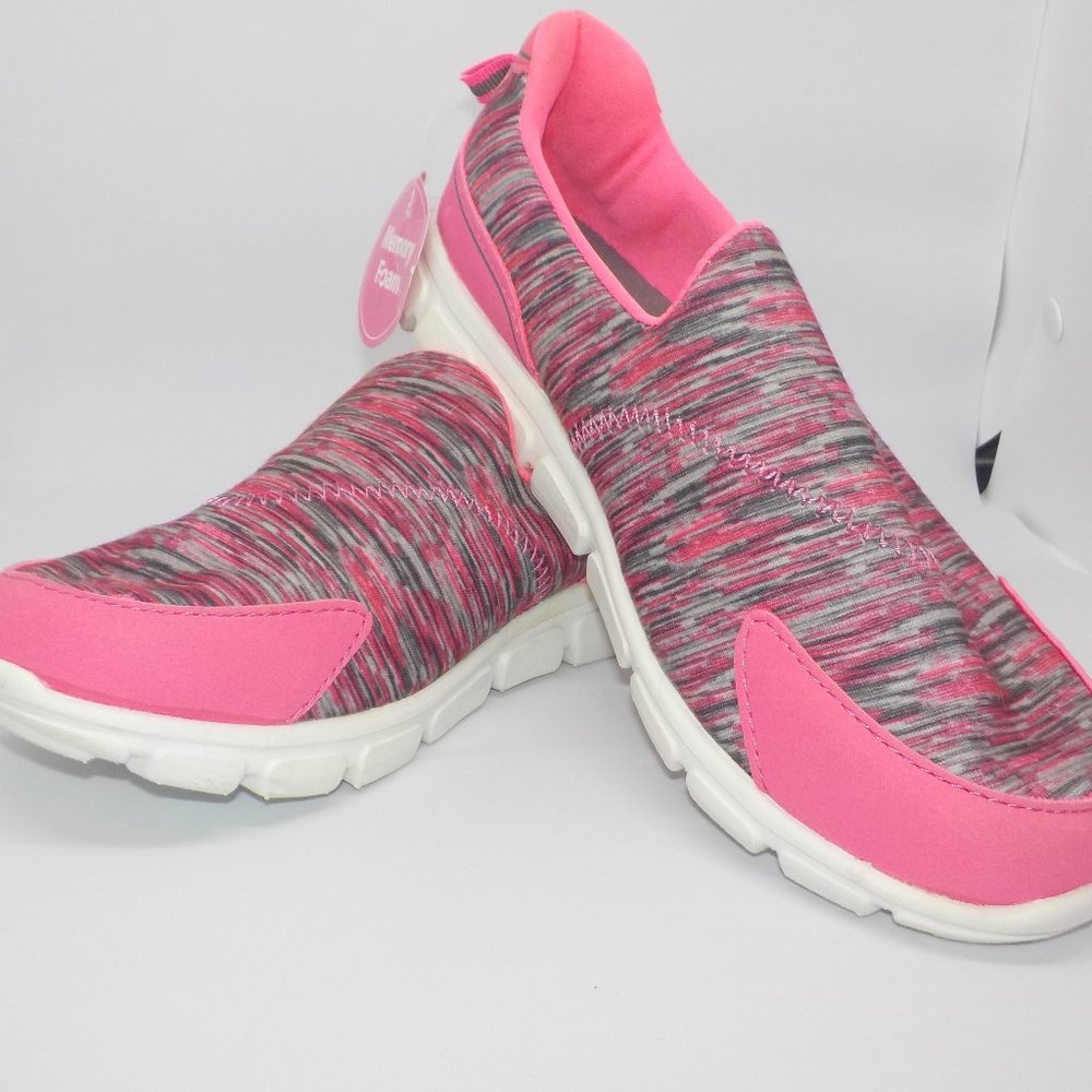 Danskin Now Pink Memory Foam Athletic Light Slip On Shoes Girls size 4